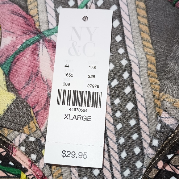 7th Avenue Design Studio Floral Chain Print Sleeveless Blouse XL - Picture 6 of 8